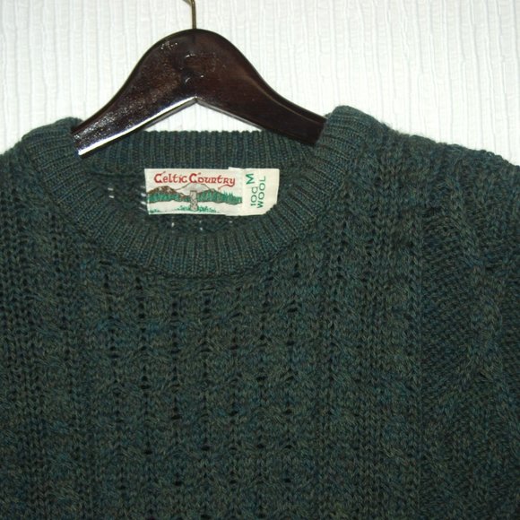 Celtic Country 100% Wool Crewneck Sweater Men Size Medium - Picture 4 of 5